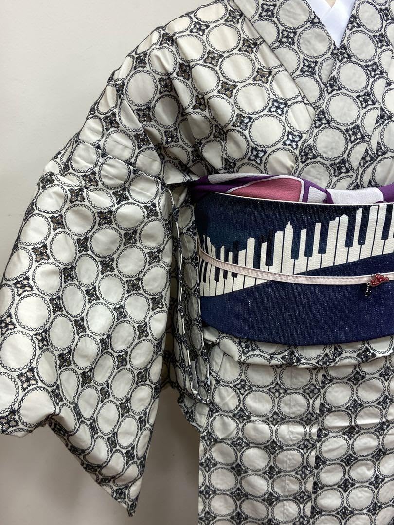Amazon.co.jp: 百華園 リング柄 刺繍 841 プレタ 着物 オフ